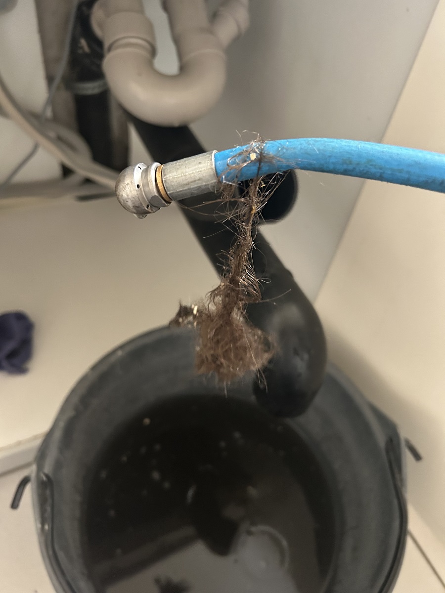 cheveux dans la plomberie